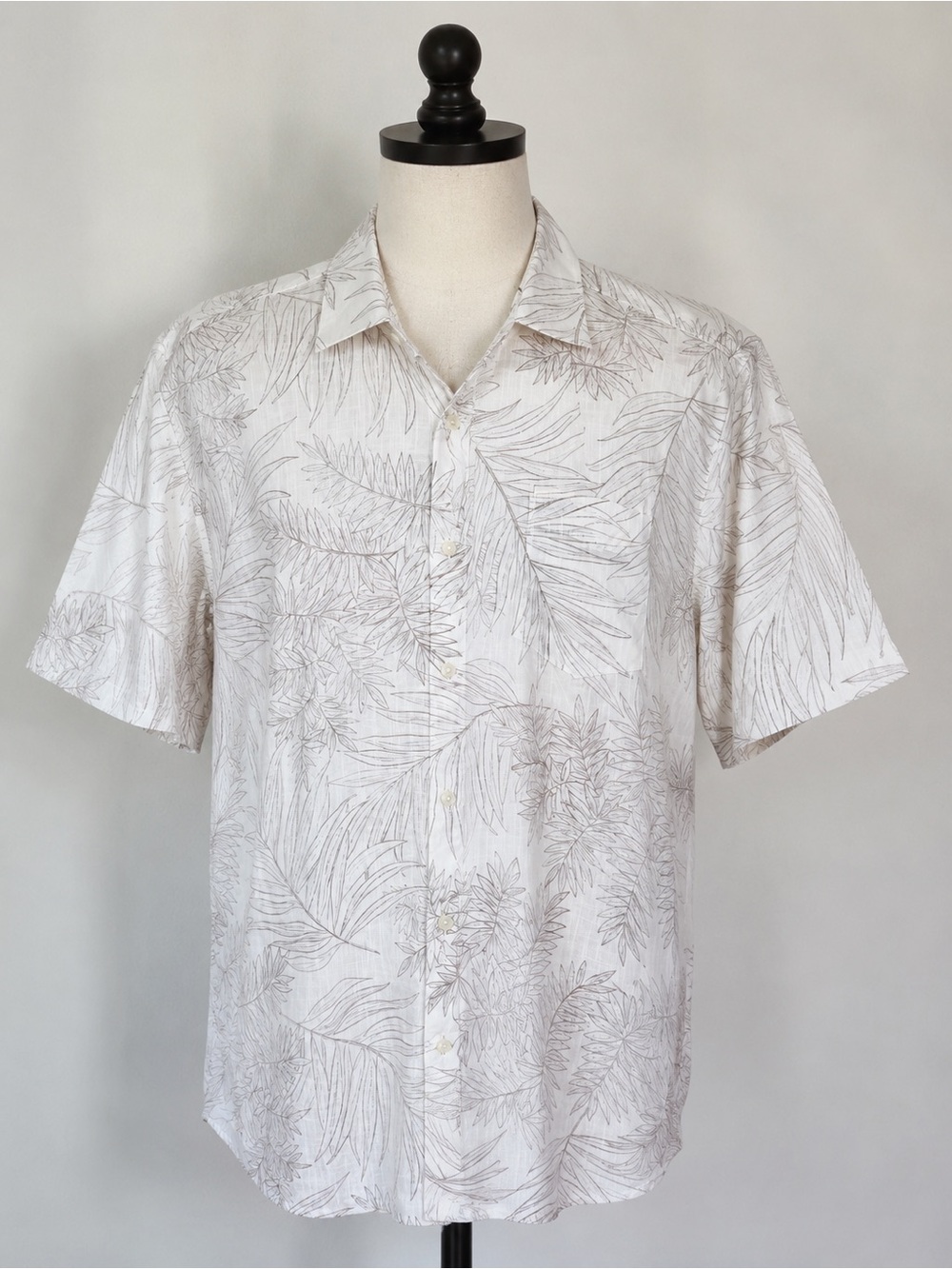 Tommy Bahama Men’s XXL White Palm Print Short Sleeve Button Down Shirt NWT vacat